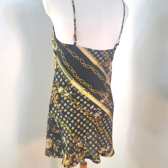 PRINCESS POLLY LUCCI SLIP SILK MINI DRESS GEOMETRIC SPAGHETTI STRAPS BAB… - Picture 13 of 16